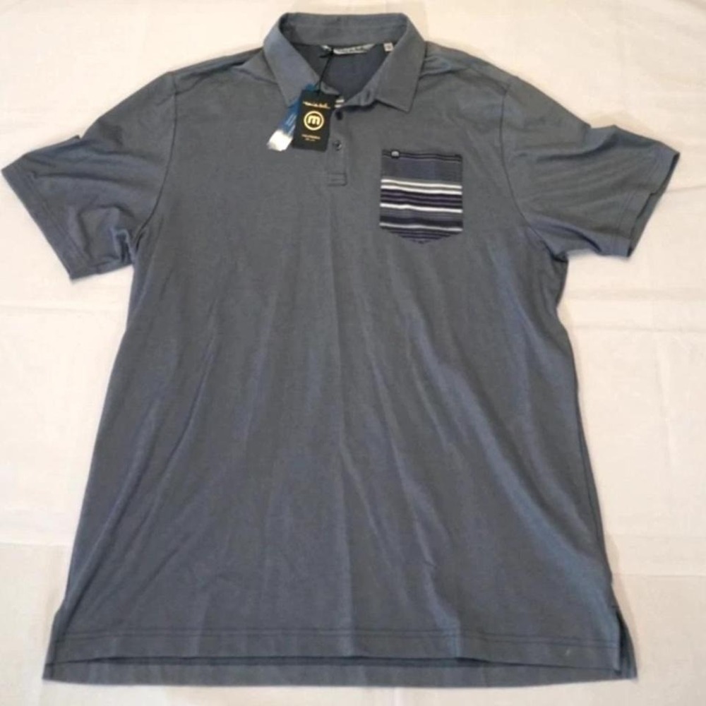 Travis Mathew Golf Polo Shirt Mens 2XL GRaY W/ POCKET